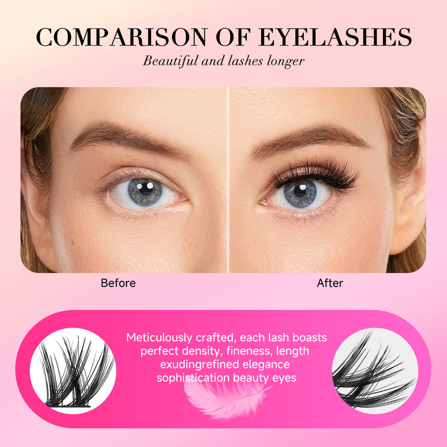 Pestanas postiças Merrdear Mega Curl Volume DIY