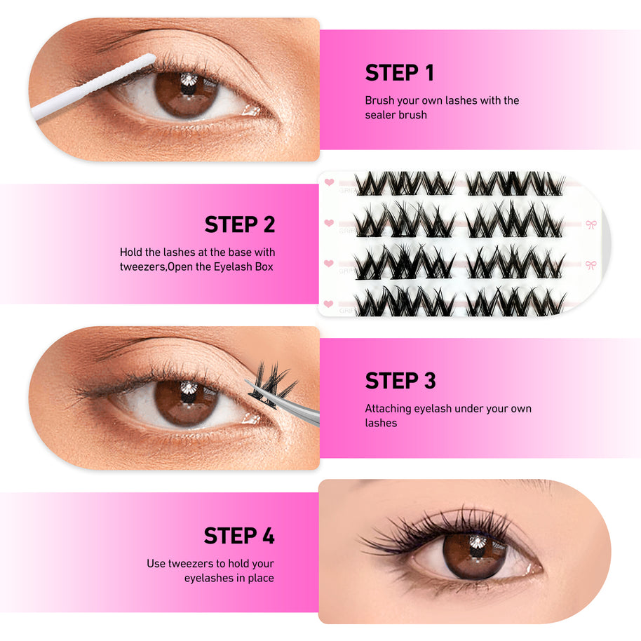 Pestanas postiças Merrdear Mega Curl Volume DIY