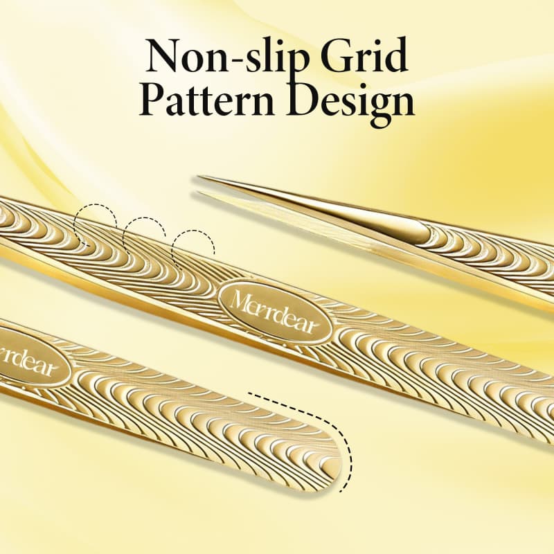 Merrdear Straight Tweezers for Eyelash Extensions-Precision Lashing Tweezers