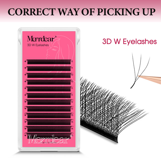 3D W-Shape Bloom Premade Fans | Soft Individual Lashes