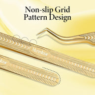 Merrdear Professional Lashing Tweezers for Mega Volume Mink Eyelashes Extensions Applying,S-Curved