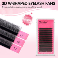 Leques de pestanas pré-fabricados em formato W 3D | Pestanas individuais macias