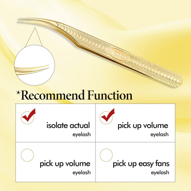 Merrdear Dolphin Shape Isolation Tweezers for Classic & Volume Eyelash Extensions