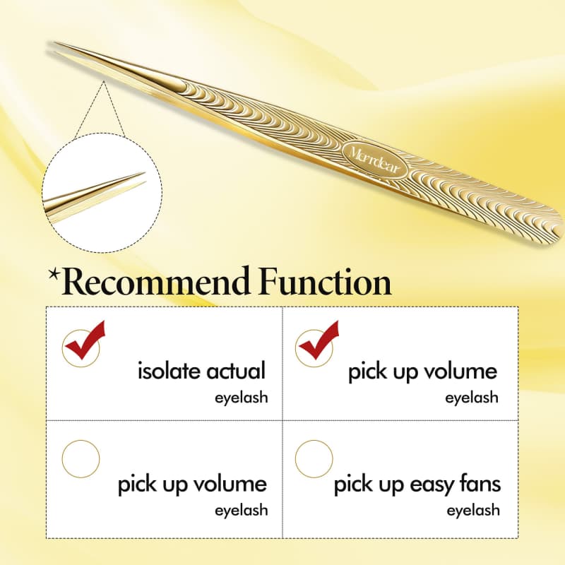 Merrdear Straight Tweezers for Eyelash Extensions-Precision Lashing Tweezers