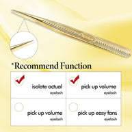 Merrdear Straight Tweezers for Eyelash Extensions-Precision Lashing Tweezers