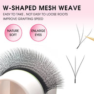 Leques de pestanas pré-fabricados em formato W 3D | Pestanas individuais macias