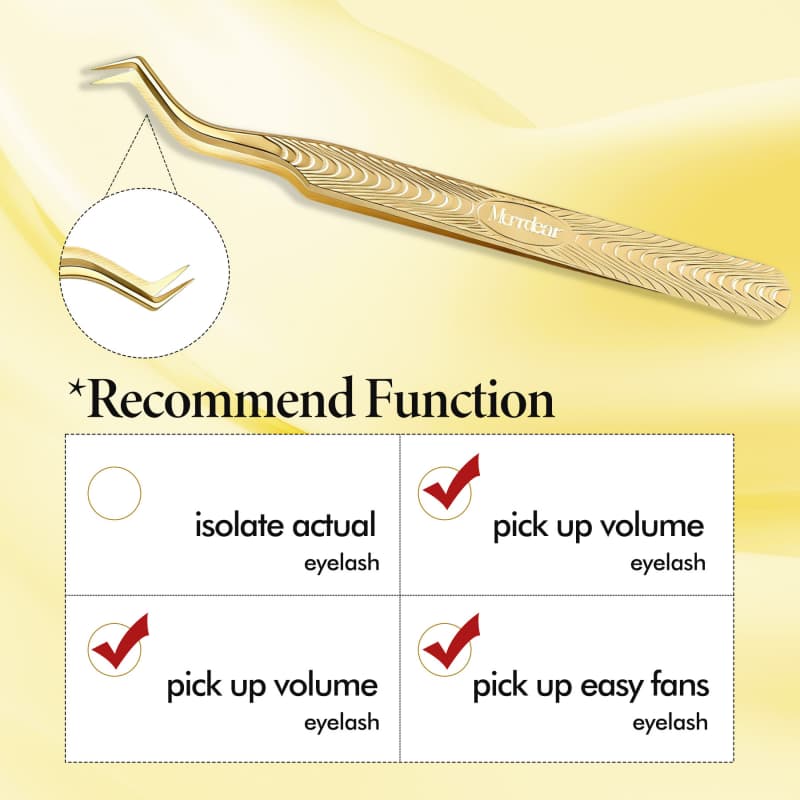 Merrdear Professional Lashing Tweezers for Mega Volume Mink Eyelashes Extensions Applying,S-Curved