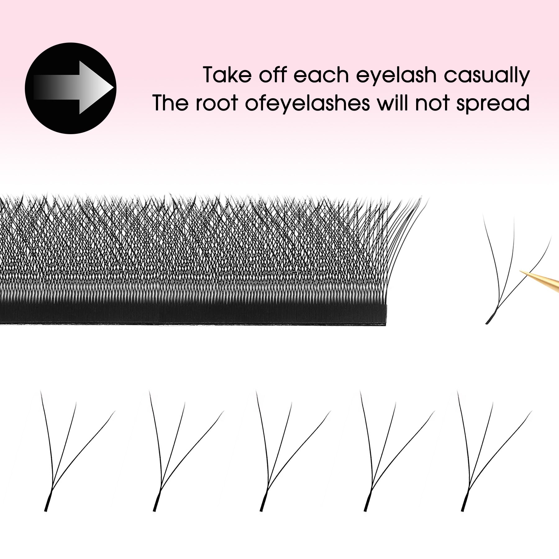 Leques de pestanas pré-fabricados em formato W 3D | Pestanas individuais macias