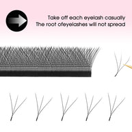 Leques de pestanas pré-fabricados em formato W 3D | Pestanas individuais macias