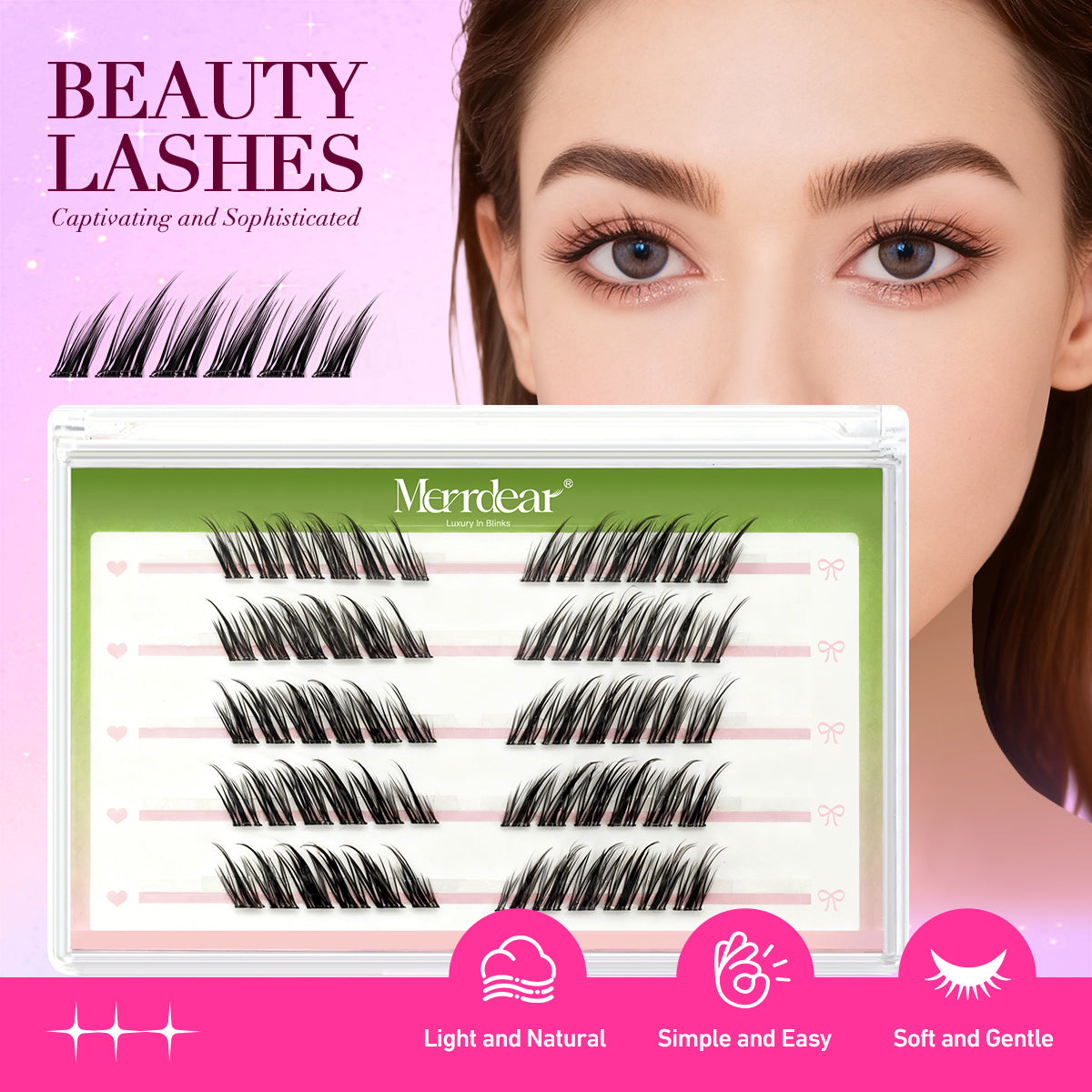 Pestanas autoadesivas Merrdear Winged Lift