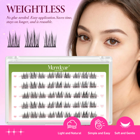 Pestanas postiças autoadesivas Merrdear Double-Tip Sunflower