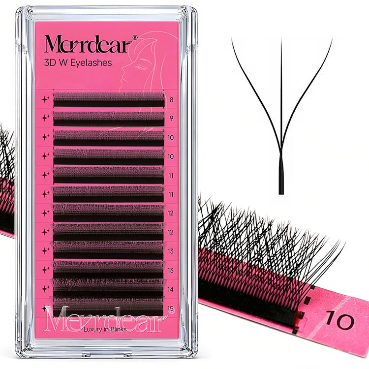 Merrdear 3D W Lash Extensions 0.07/0.10mm C/D curl Premade Volume Fans