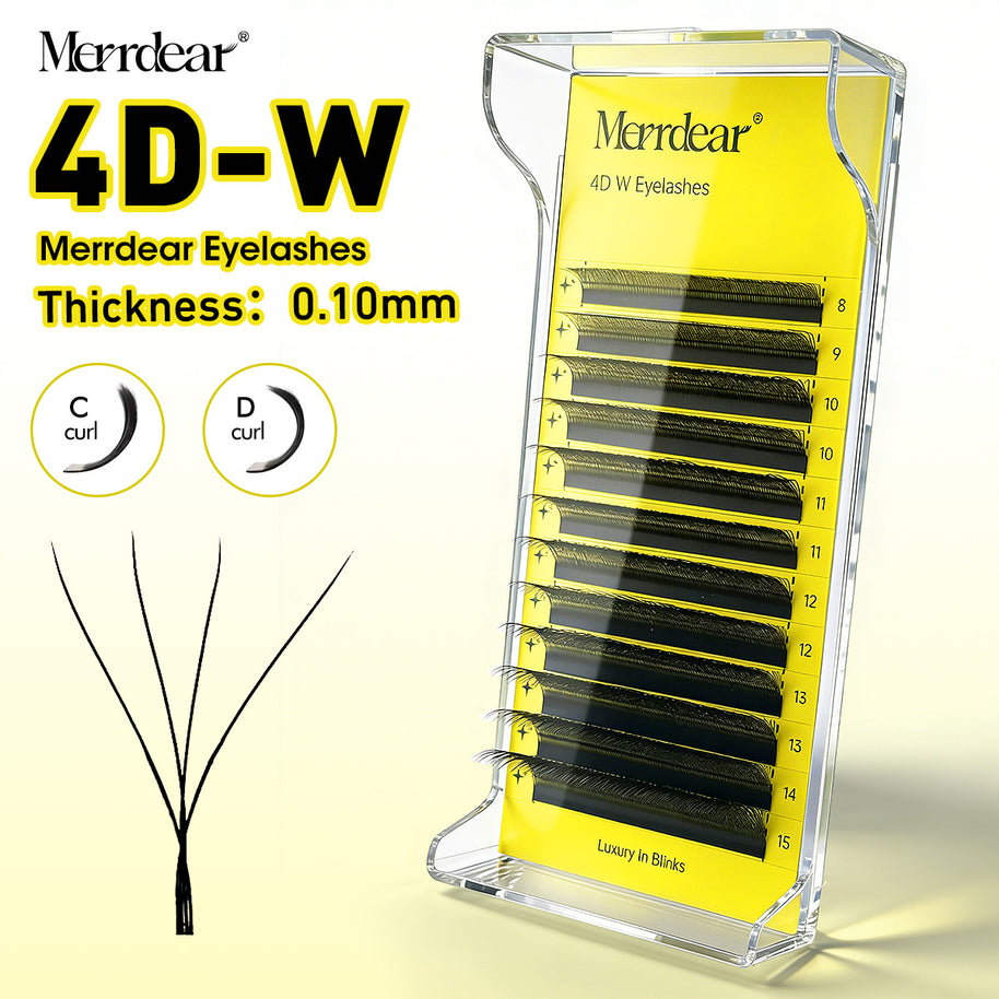 Merrdear 0.10mm 4D W Shape Eyelash Extensions C/D Curl