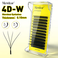 Merrdear 0.10mm 4D W Shape Eyelash Extensions C/D Curl