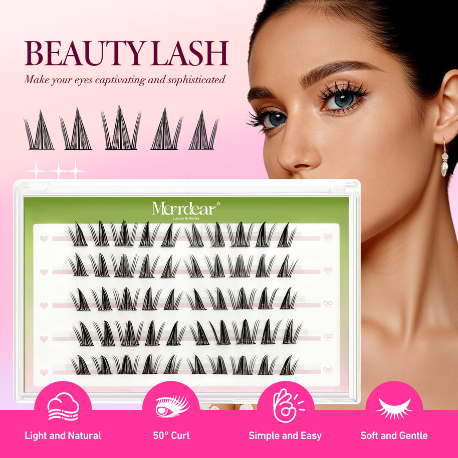 Pestanas postiças Merrdear Sunflower Spiky | Pestanas postiças autoadesivas estilo mangá