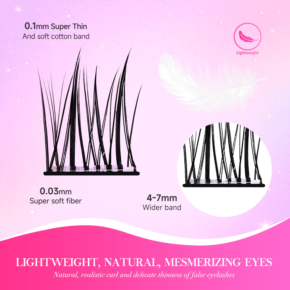 Pestanas postiças autoadesivas Merrdear Double-Tip Sunflower