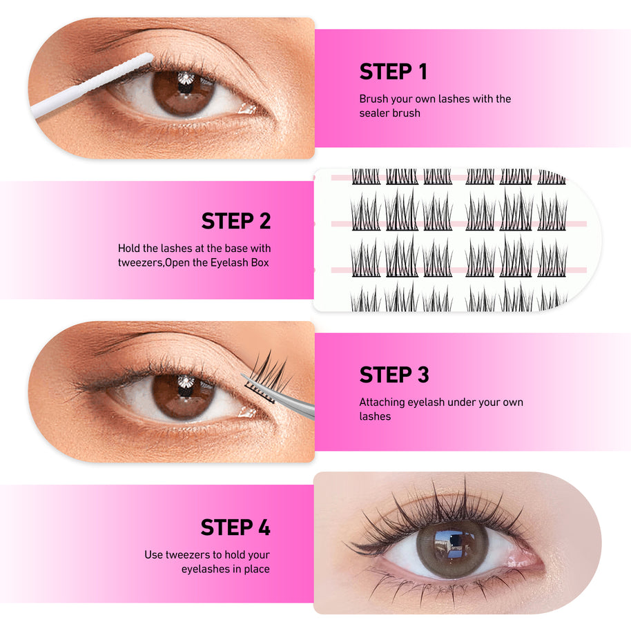 Pestanas postiças autoadesivas Merrdear Double-Tip Sunflower