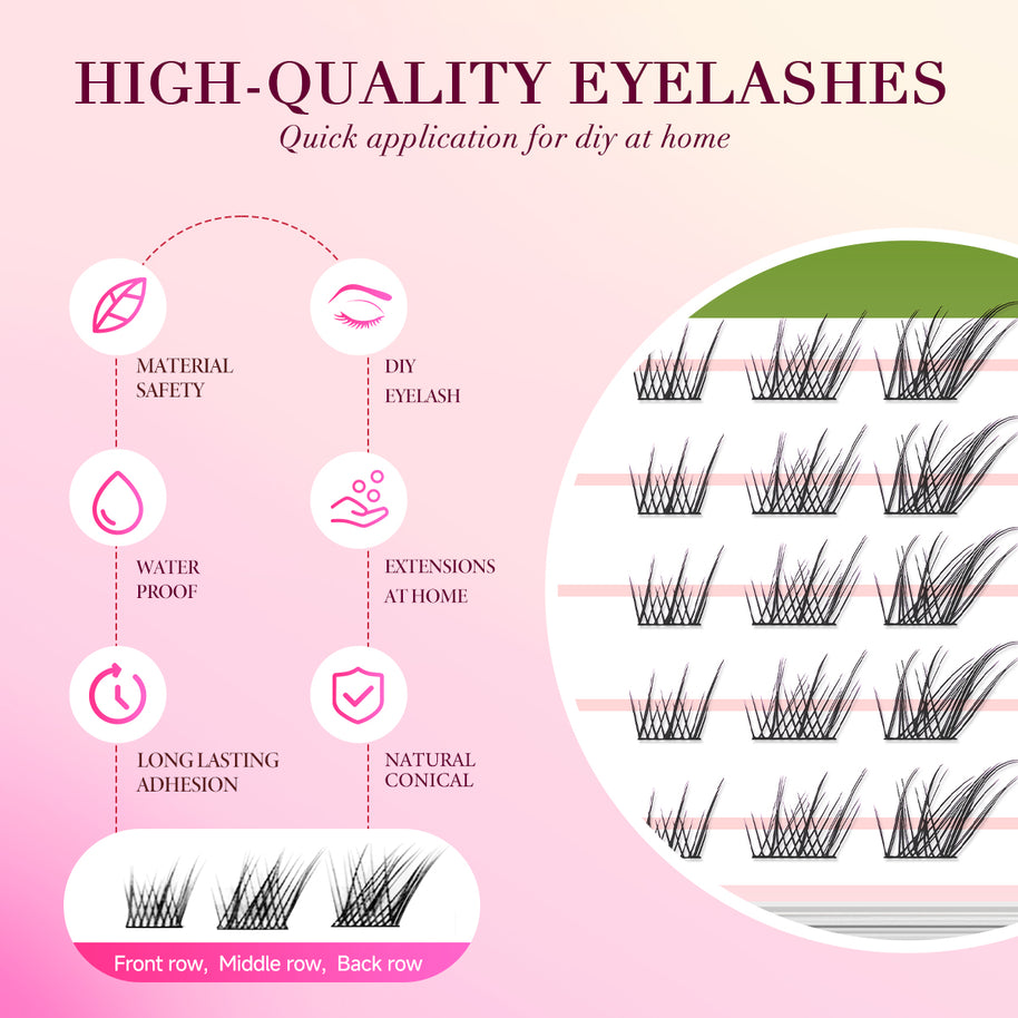 Pestanas postiças autoadesivas Merrdear para um olhar felino sexy.