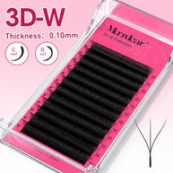Merrdear 0.10mm 3D W Shape Eyelash Extensions C/D Curl