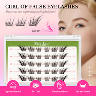 Pestanas postiças autoadesivas Merrdear para um olhar felino sexy.