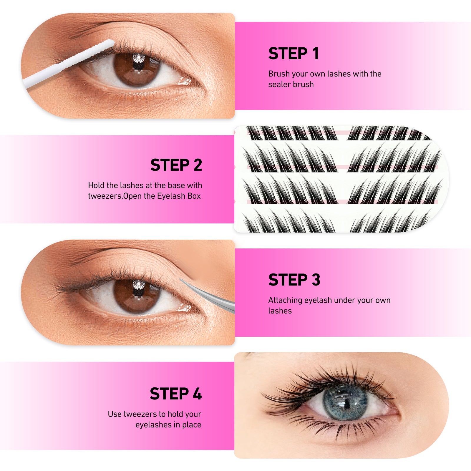 Pestanas autoadesivas Merrdear Winged Lift