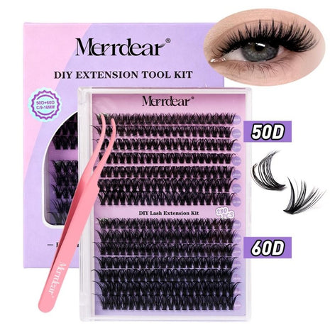 50+60D Individual Lash Cluster DIY Lash Extension Kit 9-16mix 280pcs