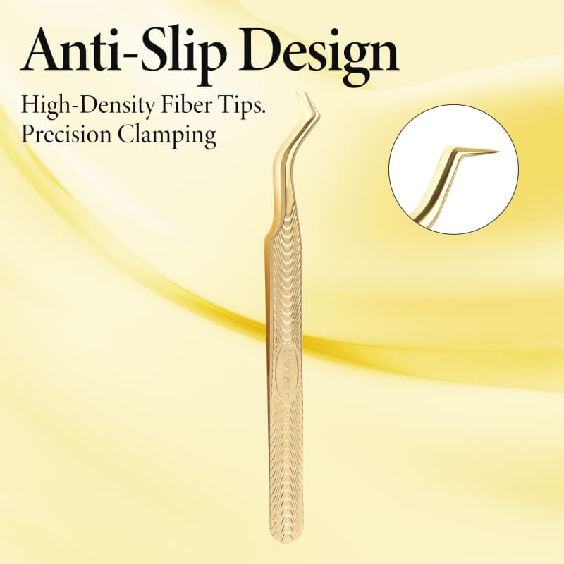 Merrdear Professional Lashing Tweezers for Mega Volume Mink Eyelashes Extensions Applying,S-Curved