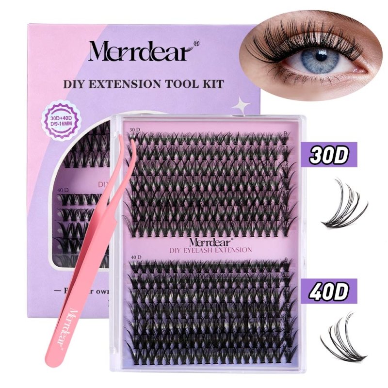 30D+40D Individual Lash Cluster DIY Lash Extension Kit 9-16mix 280pcs
