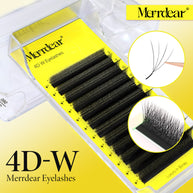 Leques de pestanas pré-fabricados em formato W 4D com volume | Pestanas macias pretos foscos