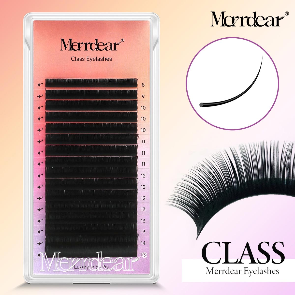 Merrdear Air Series Classic Eyelash Extension 16rows 0.07mm/0.10mm
