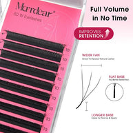 Merrdear 3D W Lash Extensions 0.07/0.10mm C/D curl Premade Volume Fans