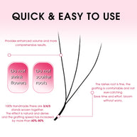 Leques de pestanas pré-fabricados em formato W 3D | Pestanas individuais macias