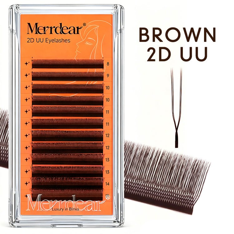 U-shaped YY Brown Eyelashes 12Rows-0.07mm-C/D Merrdear