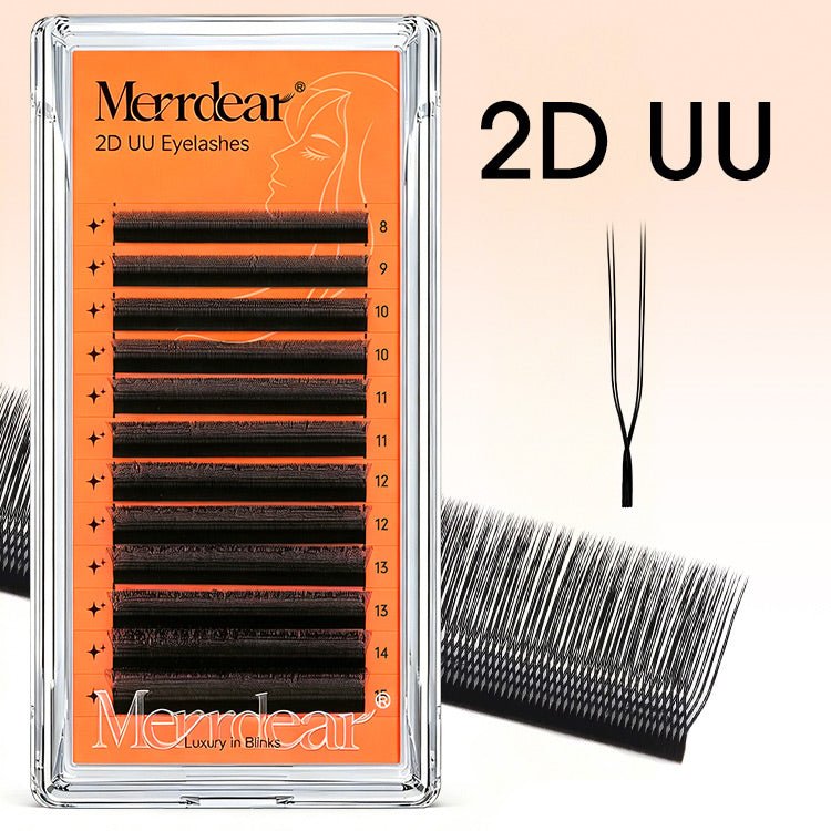 Merrdear Matte black U-shaped YY Eyelashes 12Rows-0.07mm-C/D
