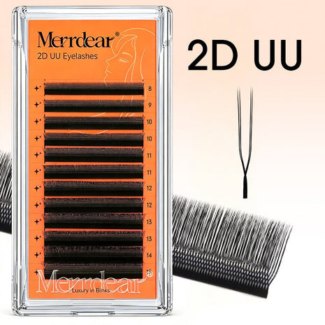 Merrdear Matte black U-shaped YY Eyelashes 12Rows-0.07mm-C/D