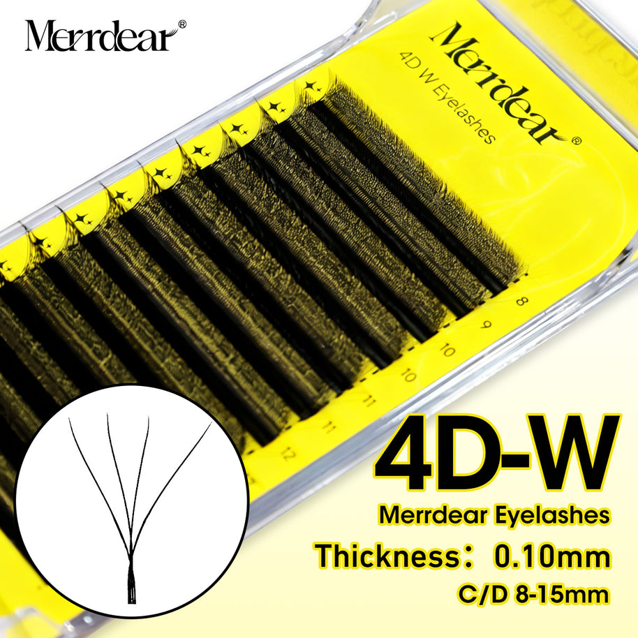 Merrdear 0.10mm 4D W Shape Eyelash Extensions C/D Curl