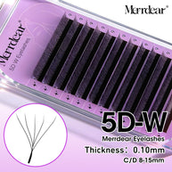Merrdear 0.10mm 5D W Shape Eyelash Extensions C/D Curl