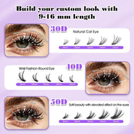 30D+40D+50D Individual Lash Cluster DIY Lash Extension Kit 9-16mix 300pcs