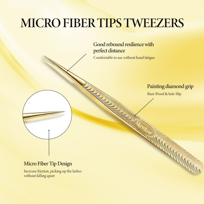 Merrdear Straight Tweezers for Eyelash Extensions-Precision Lashing Tweezers
