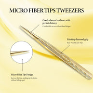 Merrdear Straight Tweezers for Eyelash Extensions-Precision Lashing Tweezers