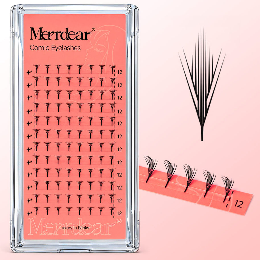 Merrdear Comic C Eyelash-12Rows/Tray-5 Models