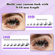 40+50D Individual Lash Cluster DIY Lash Extension Kit 9-16mix 280pcs