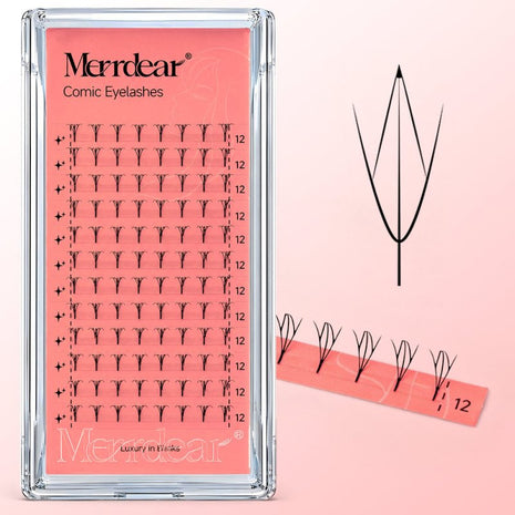 Merrdear Comic D Eyelash-12Rows/Tray-5 Models