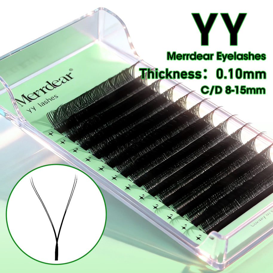 Merrdear 0.10mm YY Shape Eyelash Extensions C/D Curl