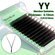 Merrdear 0.10mm YY Shape Eyelash Extensions C/D Curl