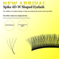 Leques de pestanas pré-fabricados em formato W 4D com volume | Pestanas macias pretos foscos