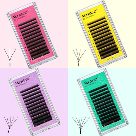 Merrdear 3/4/5/6D W Shape Eyelash Extension  C/D curl 0.07mm