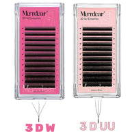 Merrdear 3DW 3DU 0.07mm C/D curl 12rows Matte black Lash Extensions