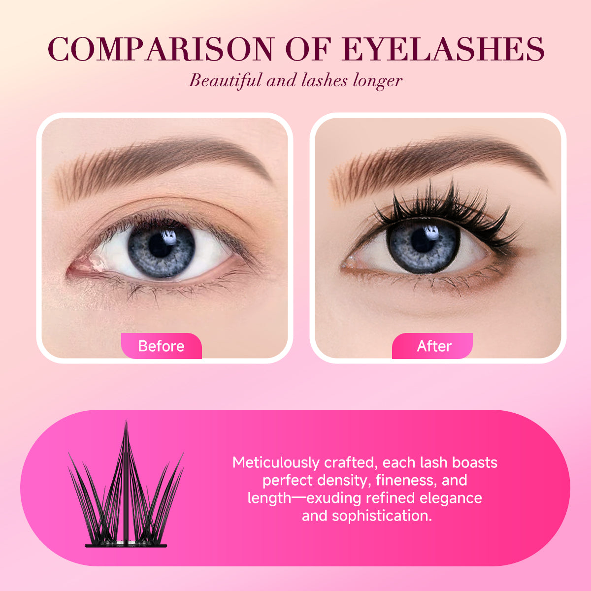 Pestanas postiças Merrdear Sunflower Spiky | Pestanas postiças autoadesivas estilo mangá