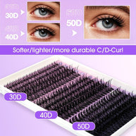 30D+40D+50D Individual Lash Cluster DIY Lash Extension Kit 9-16mix 300pcs